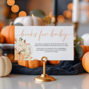 A Little Pumpkin Fall Baby Shower Books For Baby Enclosure Card