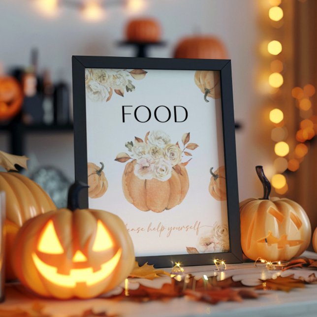 A Little Pumpkin Fall Baby Shower Food Sign (Creator Uploaded)