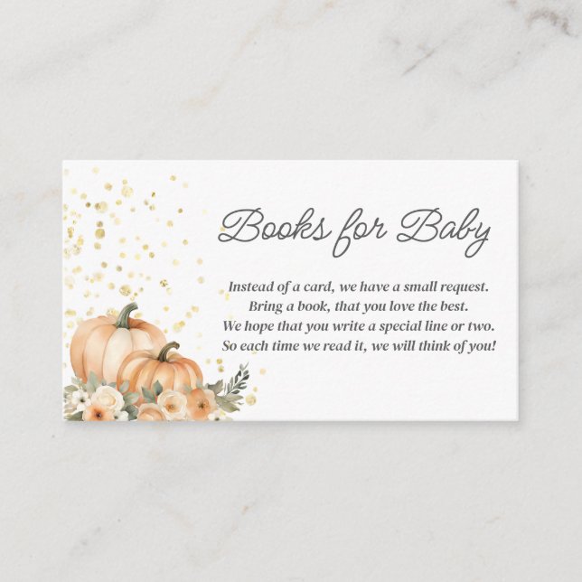 A Little Pumpkin Fall Baby Shower | Gender Neutral Enclosure Card (Front)