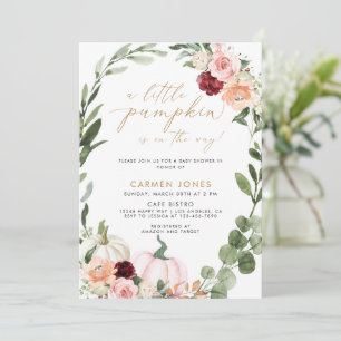 A Little Pumpkin Fall Baby Shower Gender Neutral Invitation