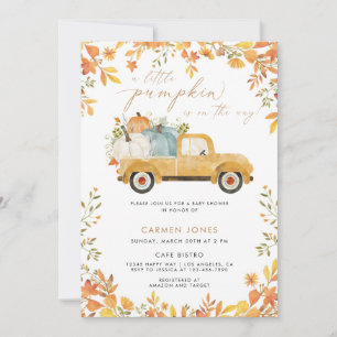 A Little Pumpkin Fall Baby Shower Gender Neutral Invitation