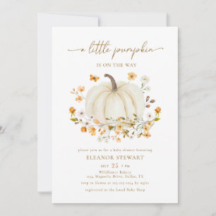 A Little Pumpkin Fall Baby Shower Gender Neutral Invitation