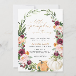 A Little Pumpkin Fall Baby Shower Gender Neutral Invitation