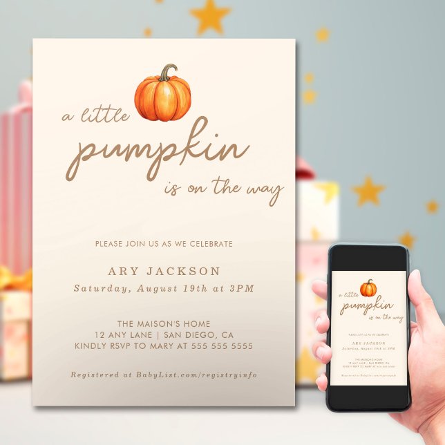 A Little Pumpkin Fall Baby Shower | Gender Neutral Invitation (Creator Uploaded)