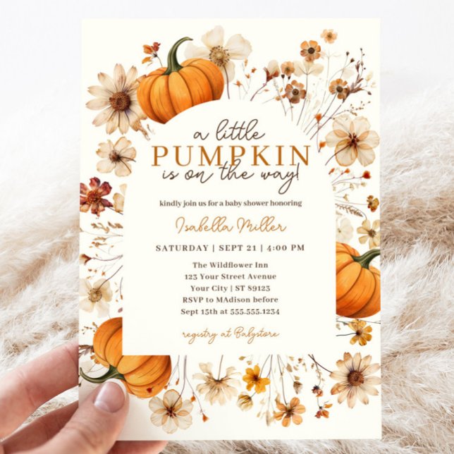 A Little Pumpkin Fall Baby Shower Gender Neutral  Invitation (Creator Uploaded)