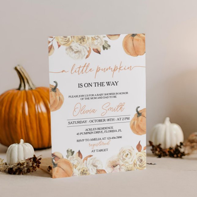 A Little Pumpkin Fall Baby Shower Gender Neutral Invitation (Creator Uploaded)