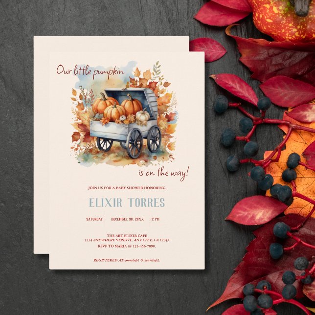 A Little Pumpkin Fall Baby Shower | Gender Neutral Invitation (Creator Uploaded)