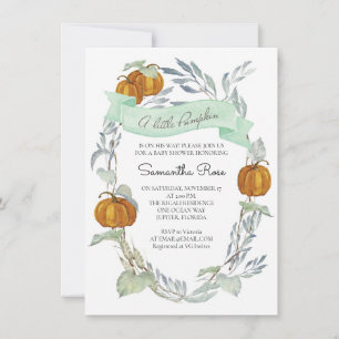 A Little Pumpkin Fall Baby Shower Gender Neutral Invitation