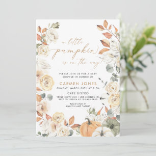 A Little Pumpkin Fall Baby Shower Gender Neutral Invitation