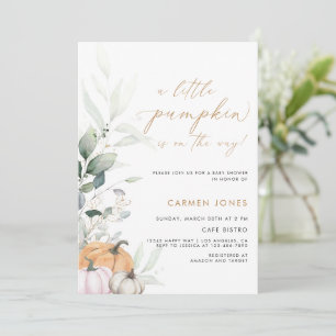 A Little Pumpkin Fall Baby Shower Gender Neutral Invitation