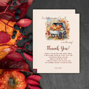 A Little Pumpkin Fall Baby Shower Gender Neutral Thank You Card