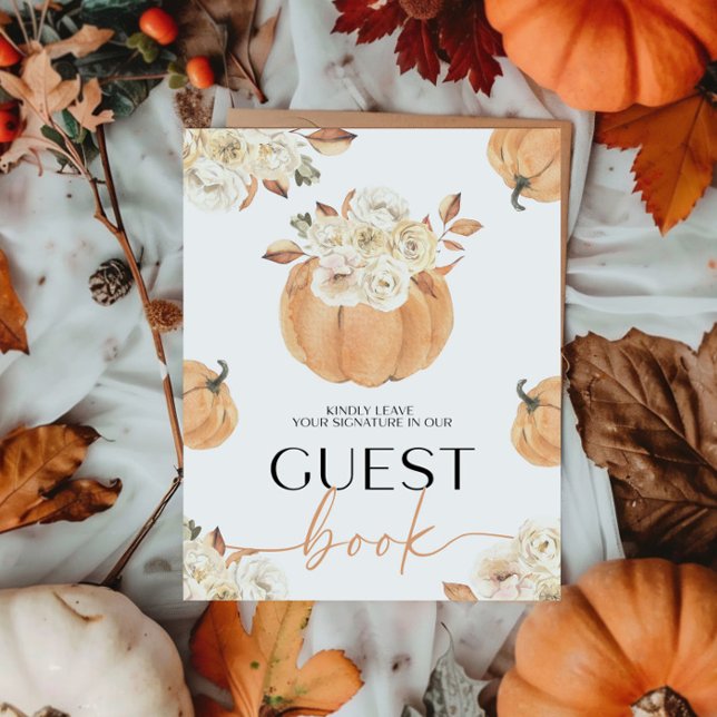 A Little Pumpkin Fall Baby Shower Guest Book Sign (Creator Uploaded)
