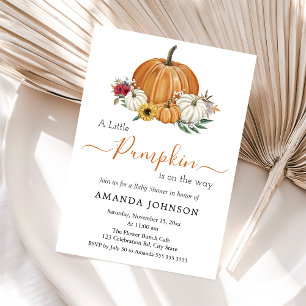 A Little Pumpkin Fall Baby Shower Invitation