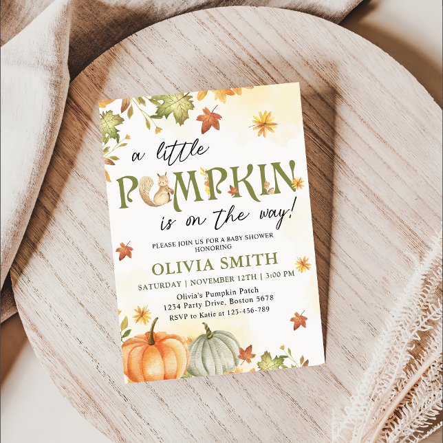 A Little Pumpkin fall Baby Shower Invitation (Creator Uploaded)