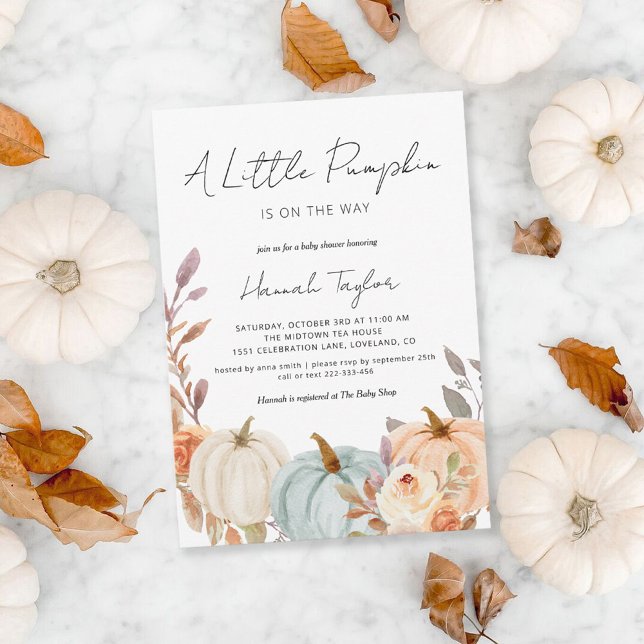 A Little Pumpkin Fall Baby Shower Invitation (Creator Uploaded)