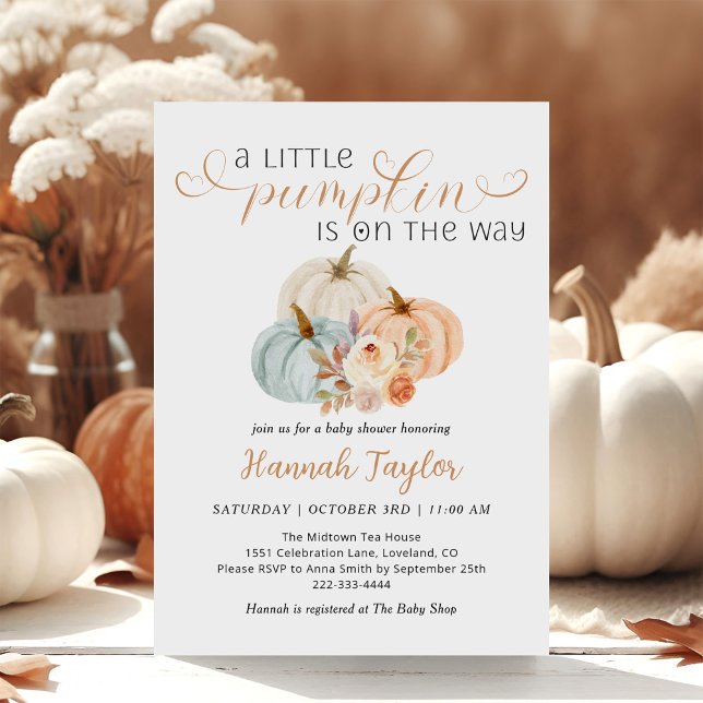 A Little Pumpkin Fall Baby Shower Invitation (Creator Uploaded)