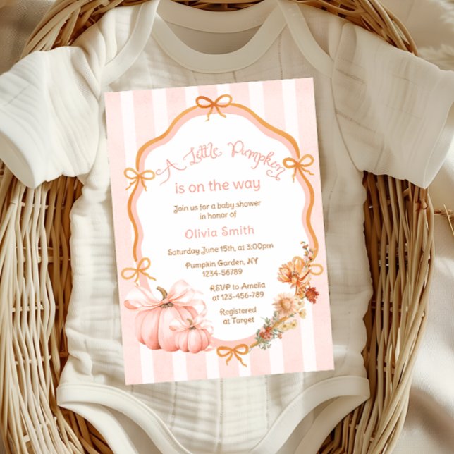 A Little Pumpkin Fall Baby Shower Invitation (Creator Uploaded)