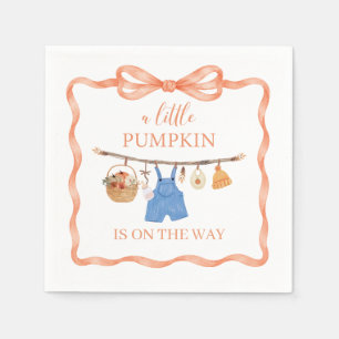 A Little Pumpkin Fall Baby Shower Invitation Napkin