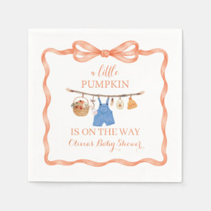 A Little Pumpkin Fall Baby Shower Invitation Napkin