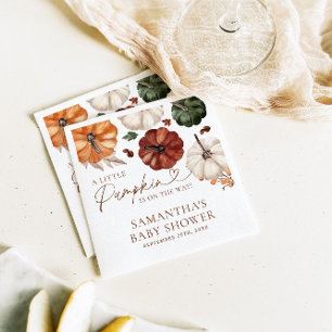 A Little Pumpkin Fall Baby Shower Napkin