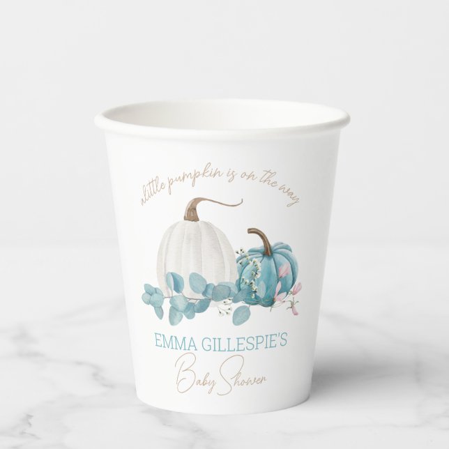 A Little Pumpkin Fall Baby Shower Paper Cups (Front)