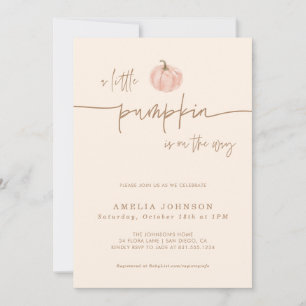 A Little Pumpkin Fall Baby Shower, Pink Baby Girl  Invitation