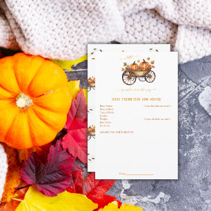 A Little Pumpkin Fall Baby Shower Prediction Game