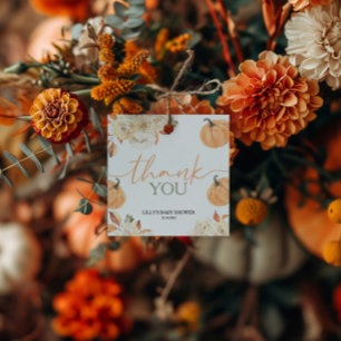 A Little Pumpkin Fall Baby Shower Square Favour Tags