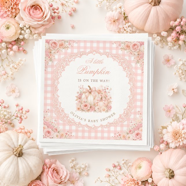 A Little Pumpkin Fall Bow Baby Shower Napkins (Creator Uploaded)