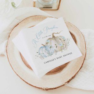 A Little Pumpkin Fall Boy Baby Shower Paper Napkin