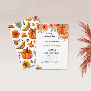 A Little Pumpkin Fall Floral Baby Shower Invitation