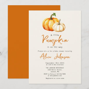 A Little Pumpkin Fall Gender Neutral Baby Shower Invitation