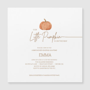 A Little Pumpkin Fall Gender Neutral Baby Shower  Magnetic Invitation