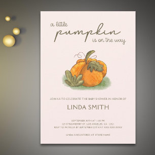 A Little Pumpkin Fall Girl Baby Shower Invitation