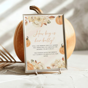 A Little Pumpkin Fall How Big Is Her Belly Game Pedestal Sign