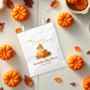 A Little Pumpkin Fall Vintage Girl Baby Shower Favour Bag