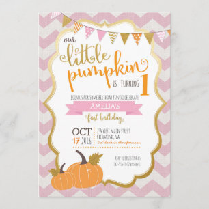 A Little Pumpkin First Birthday Invitation