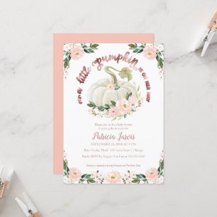 A Little Pumpkin Floral Baby Shower Invitation