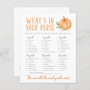 A Little Pumpkin Floral Baby Shower Purse Game