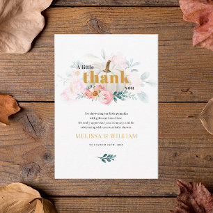 A Little Pumpkin Floral Baby Shower Thank You Card