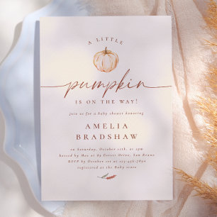 A Little Pumpkin Floral Fall Baby Shower  Invitation