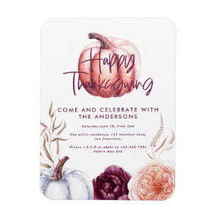 A little pumpkin floral fall purple thanksgiving magnet