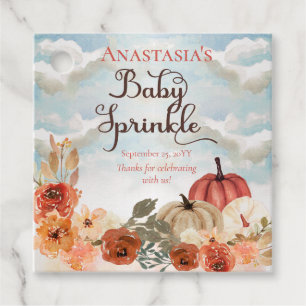 A Little Pumpkin Floral Girl Baby Spinkle Favour Tags