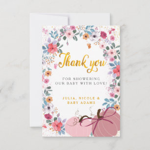A little Pumpkin Flower Wreath Fall on the Way Invitation