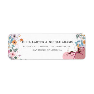 A little Pumpkin Flower Wreath Fall on the Way Return Address Label