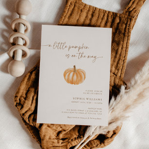 A Little Pumpkin Gender Neutral Fall Baby Shower  Invitation