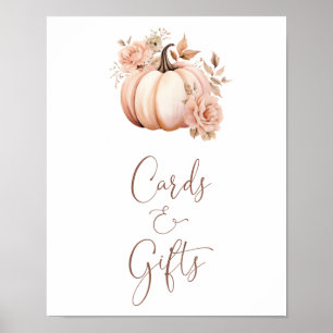 A Little Pumpkin Girl  Baby Shower Cards And Gifts Poster