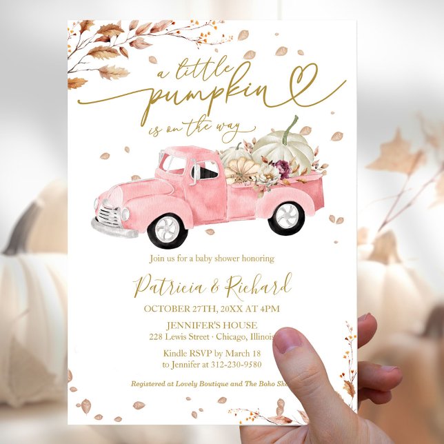 A Little Pumpkin Girl Baby Shower Invitation (Creator Uploaded)