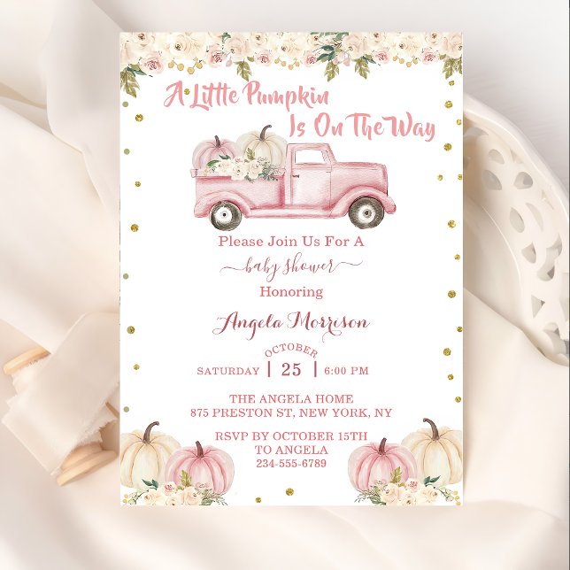 A Little Pumpkin Girl Baby Shower Invitation (Creator Uploaded)