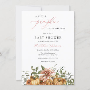 A little Pumpkin Girl Baby Shower Invitation